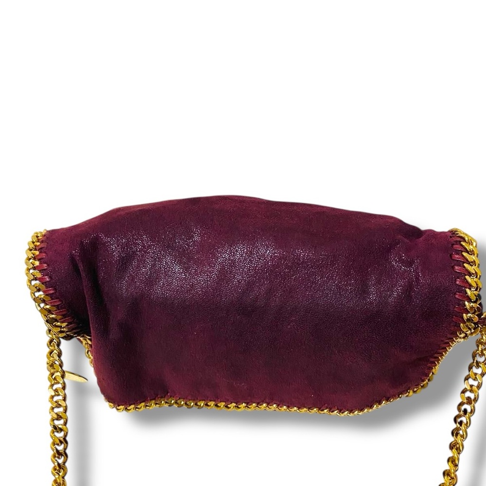 Stella McCartney Falabella Burgundy Purple Shaggy Deer Shoulder Bag Goldtone HW - Picture 7 of 17